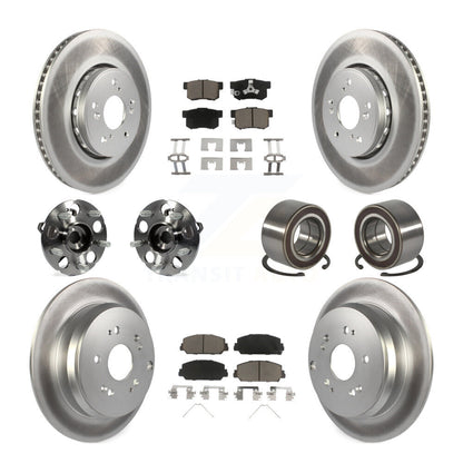 Hub Bearing Coated Brake Rotor Pad Front Rear Kit (10Pc) For 13-16 Acura RDX AWD