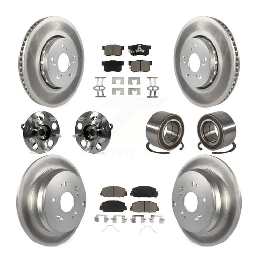 Hub Bearing Coated Brake Rotor Pad Front Rear Kit (10Pc) For 13-16 Acura RDX AWD