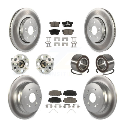 Hub Bearing Coated Brake Rotor Pad Front Rear Kit (10Pc) For 17-18 Acura RDX AWD