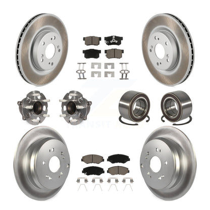 Hub Bearing Coat Brake Rotor Pads Front Rear Kit (10Pc) For 12-16 Honda CR-V FWD