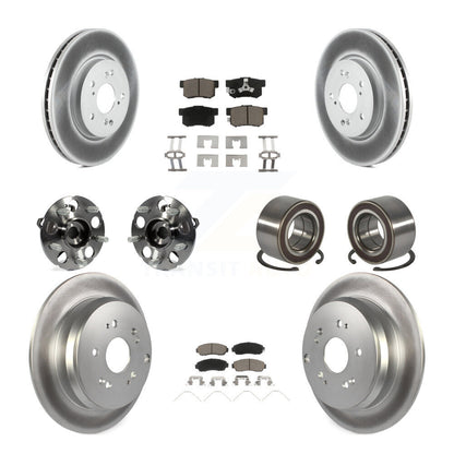 Hub Bearing Coat Brake Rotor Pads Front Rear Kit (10Pc) For 12-16 Honda CR-V AWD