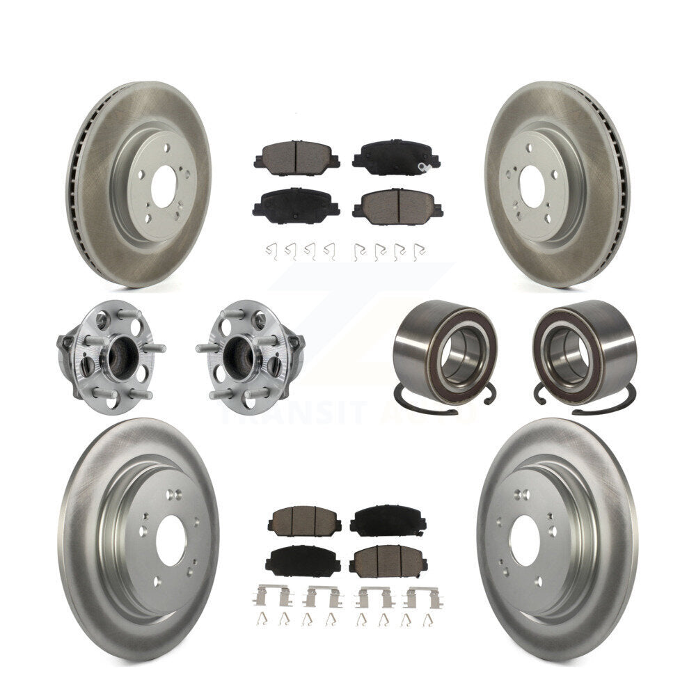 Hub Bearing Coated Disc Brake Rotor And Pad Front Rear Kit (10Pc) For Honda CR-V