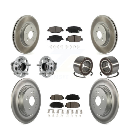 Hub Bearing Coated Disc Brake Rotor And Pad Front Rear Kit (10Pc) For Honda CR-V