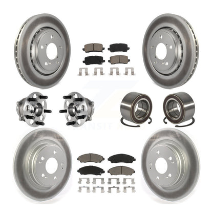 Hub Bearing Coated Disc Brake Rotor And Pads Front Rear Kit (10Pc) For Acura MDX
