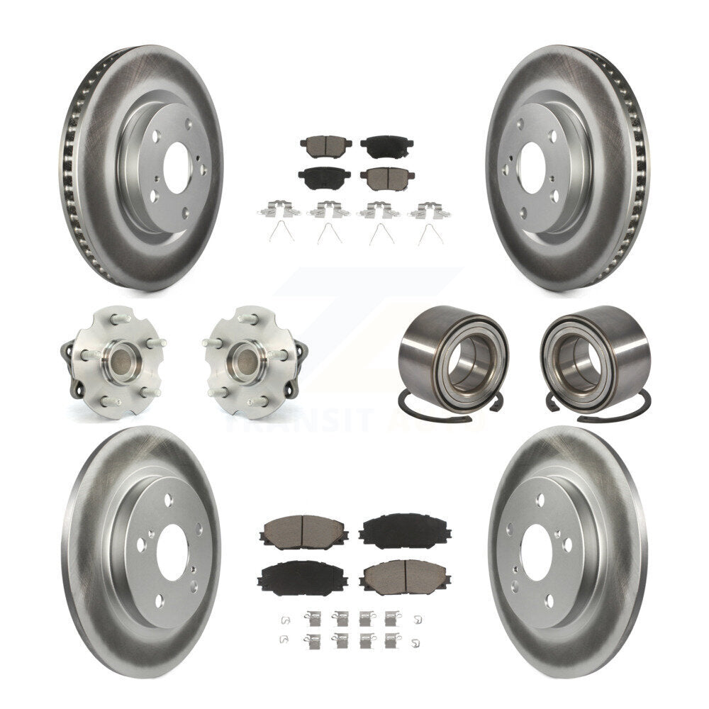 Hub Bearing Coated Brake Rotor & Pad Front Rear Kit (10Pc) For Toyota Corolla iM