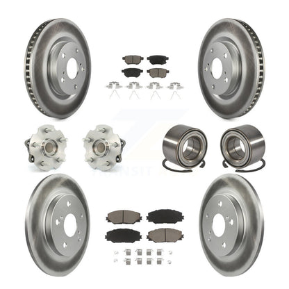 Hub Bearing Coated Brake Rotor & Pad Front Rear Kit (10Pc) For Toyota Corolla iM