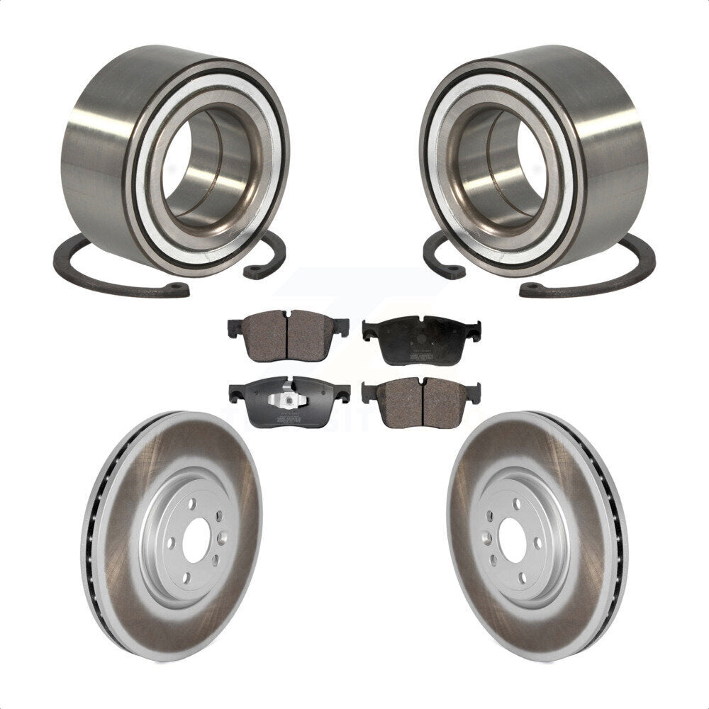 Wheel Bearing Coated Disc Brake Rotor & Pad Front Kit For Land Rover Range Velar