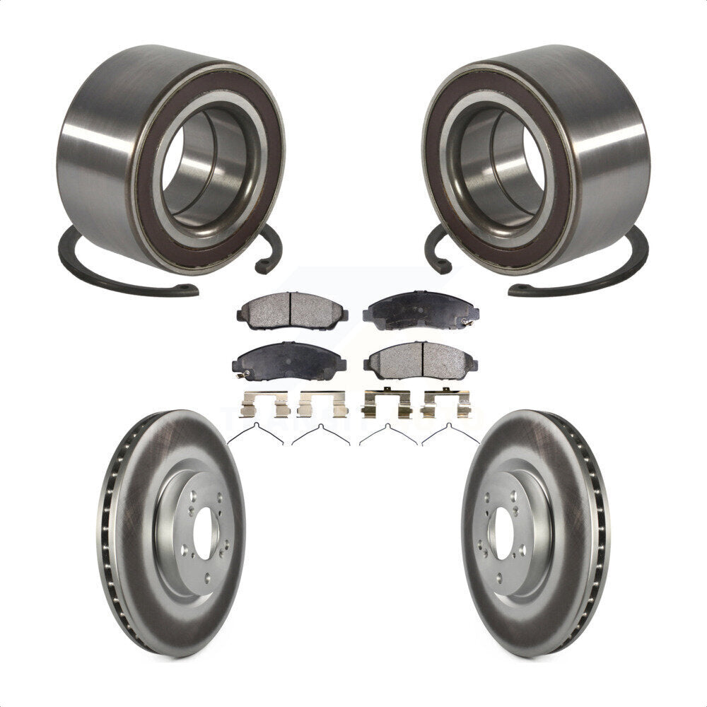 Wheel Bearing Coated Brake Rotor Pad Front Kit For Acura RLX Sport Hybrid SH-AWD