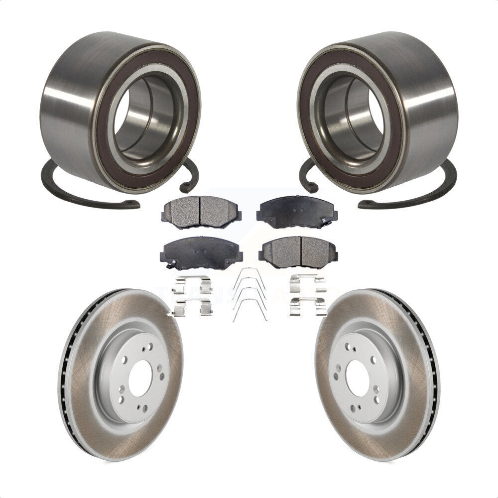 Wheel Bearing Coated Disc Brake Rotor Pad Front Kit For 2012-2016 Honda CR-V FWD