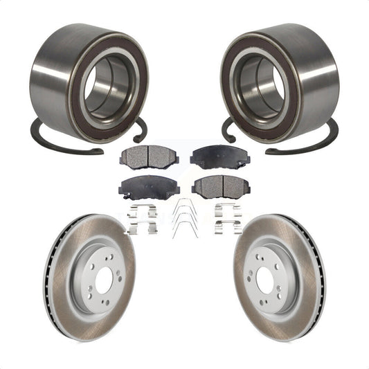 Wheel Bearing Coated Disc Brake Rotor Pad Front Kit For 2012-2016 Honda CR-V FWD