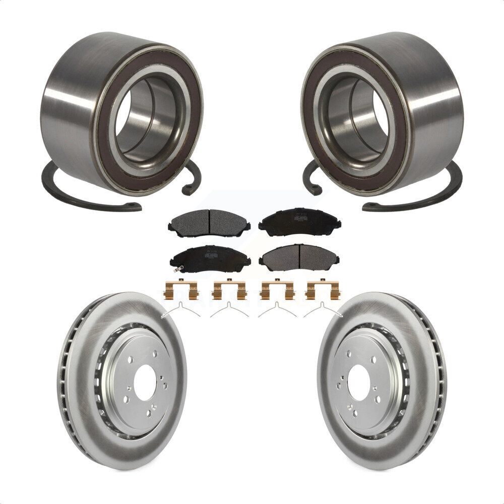 Wheel Bearing Coated Disc Brake Rotor And Pads Front Kit For 2014-2016 Acura MDX