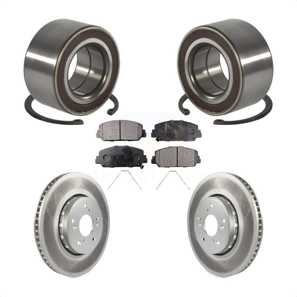 Wheel Bearing Coated Disc Brake Rotor And Pads Front Kit For 2013-2018 Acura RDX