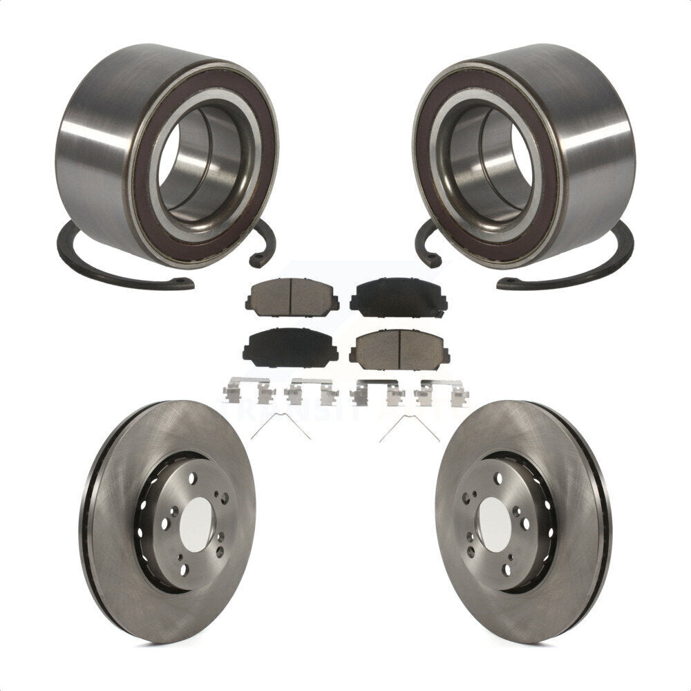 Wheel Bearing Disc Brake Rotors And Ceramic Pads Front Kit For Acura RLX