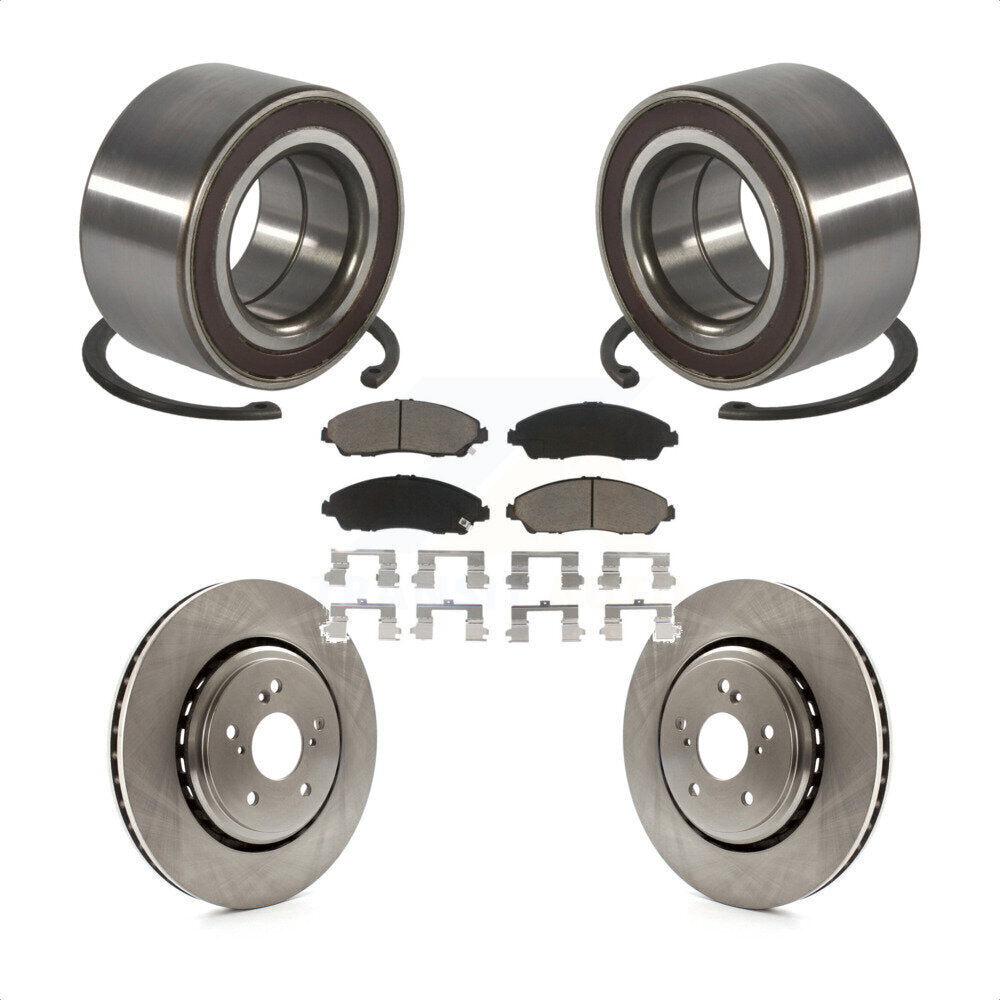 Wheel Bearing Disc Brake Rotor And Ceramic Pad Front Kit For 2014-2016 Acura MDX