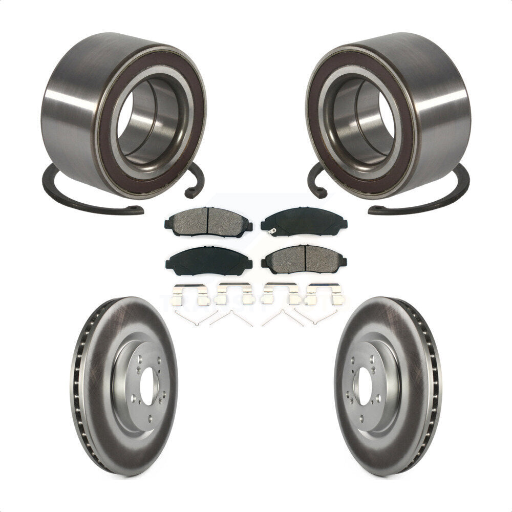 Wheel Bearing Coated Brake Rotor Pad Front Kit For Acura RLX Sport Hybrid SH-AWD