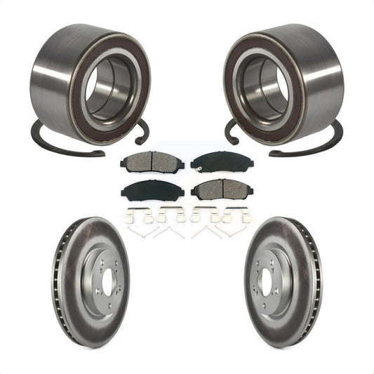 Wheel Bearing Coated Brake Rotor Pad Front Kit For Acura RLX Sport Hybrid SH-AWD