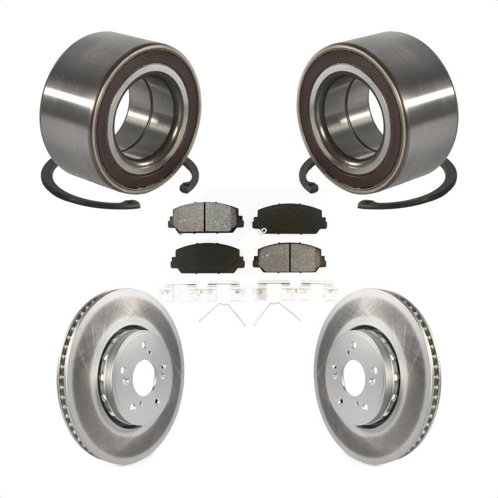 Wheel Bearing Coated Disc Brake Rotor And Pads Front Kit For 2013-2018 Acura RDX