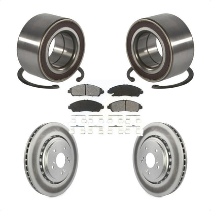 Wheel Bearing Coated Disc Brake Rotor And Pads Front Kit For 2014-2016 Acura MDX