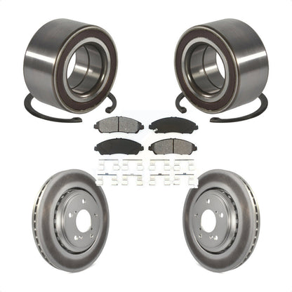 Wheel Bearing Coated Disc Brake Rotor & Pads Front Kit For Honda Pilot Acura MDX
