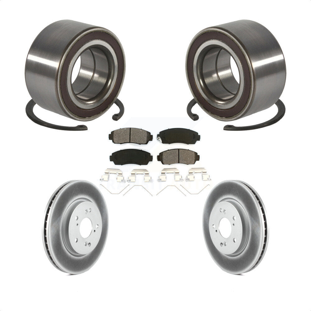 Wheel Bearing Coated Disc Brake Rotor Pad Front Kit For 2012-2016 Honda CR-V AWD
