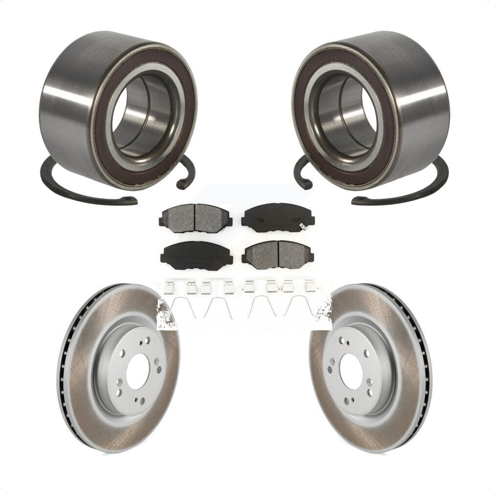 Wheel Bearing Coated Disc Brake Rotor Pad Front Kit For 2012-2016 Honda CR-V FWD