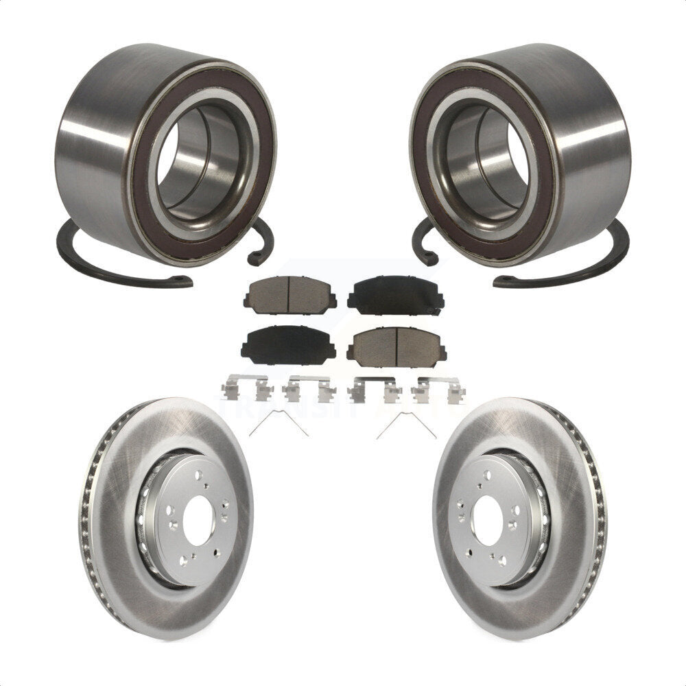 Wheel Bearing Coated Disc Brake Rotor And Pads Front Kit For 2013-2018 Acura RDX