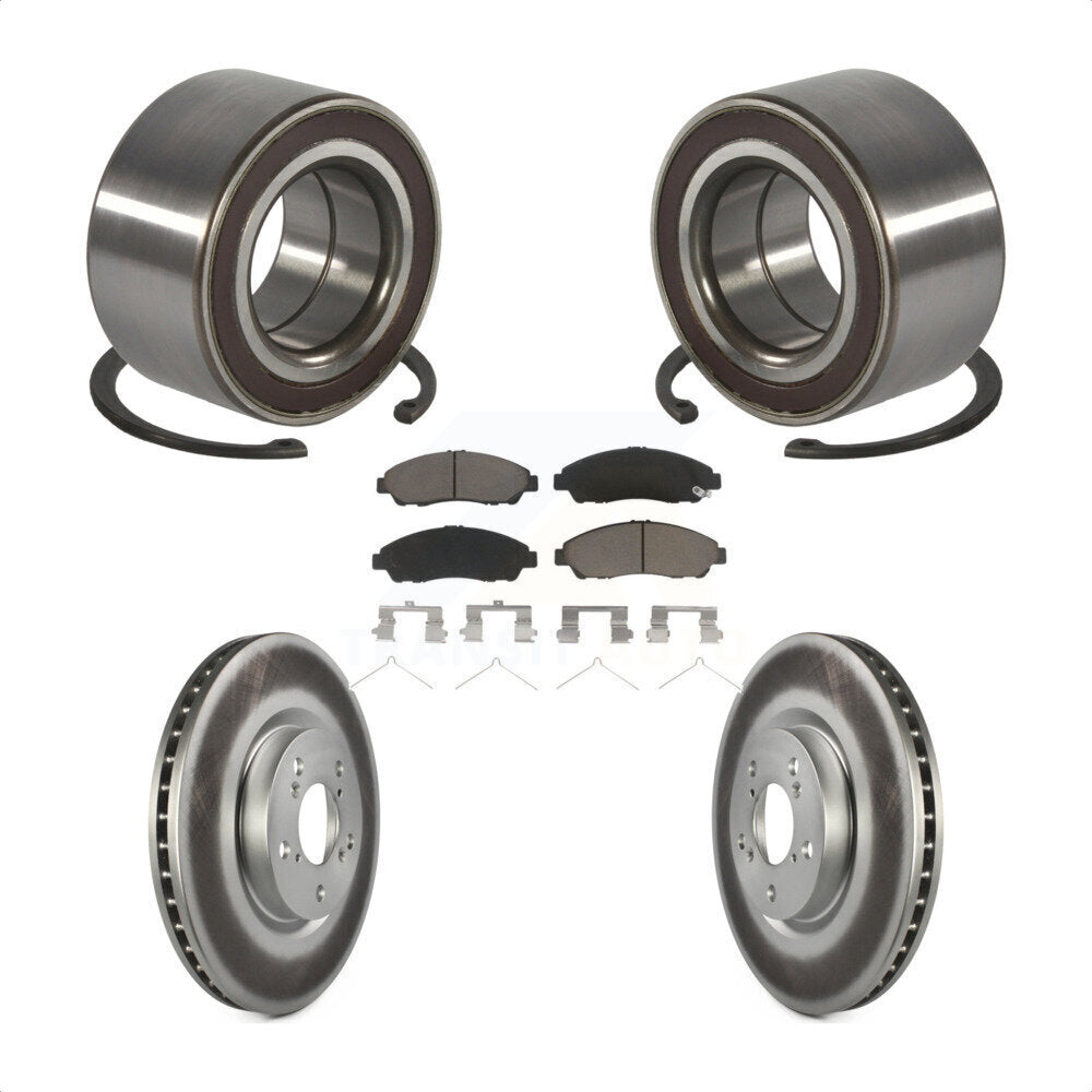Wheel Bearing Coated Brake Rotor Pad Front Kit For Acura RLX Sport Hybrid SH-AWD