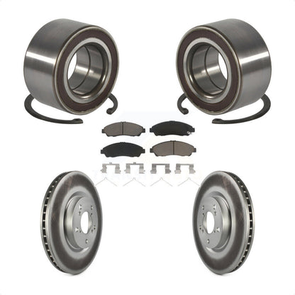 Wheel Bearing Coated Brake Rotor Pad Front Kit For Acura RLX Sport Hybrid SH-AWD