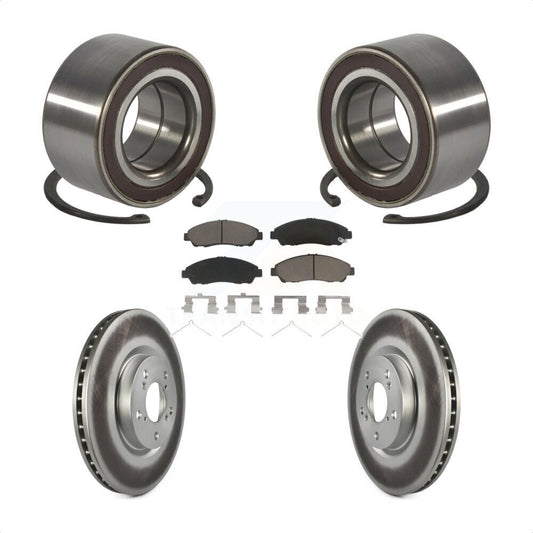Wheel Bearing Coated Brake Rotor Pad Front Kit For Acura RLX Sport Hybrid SH-AWD