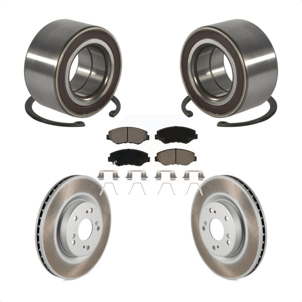 Wheel Bearing Coated Disc Brake Rotor Pad Front Kit For 2012-2016 Honda CR-V FWD
