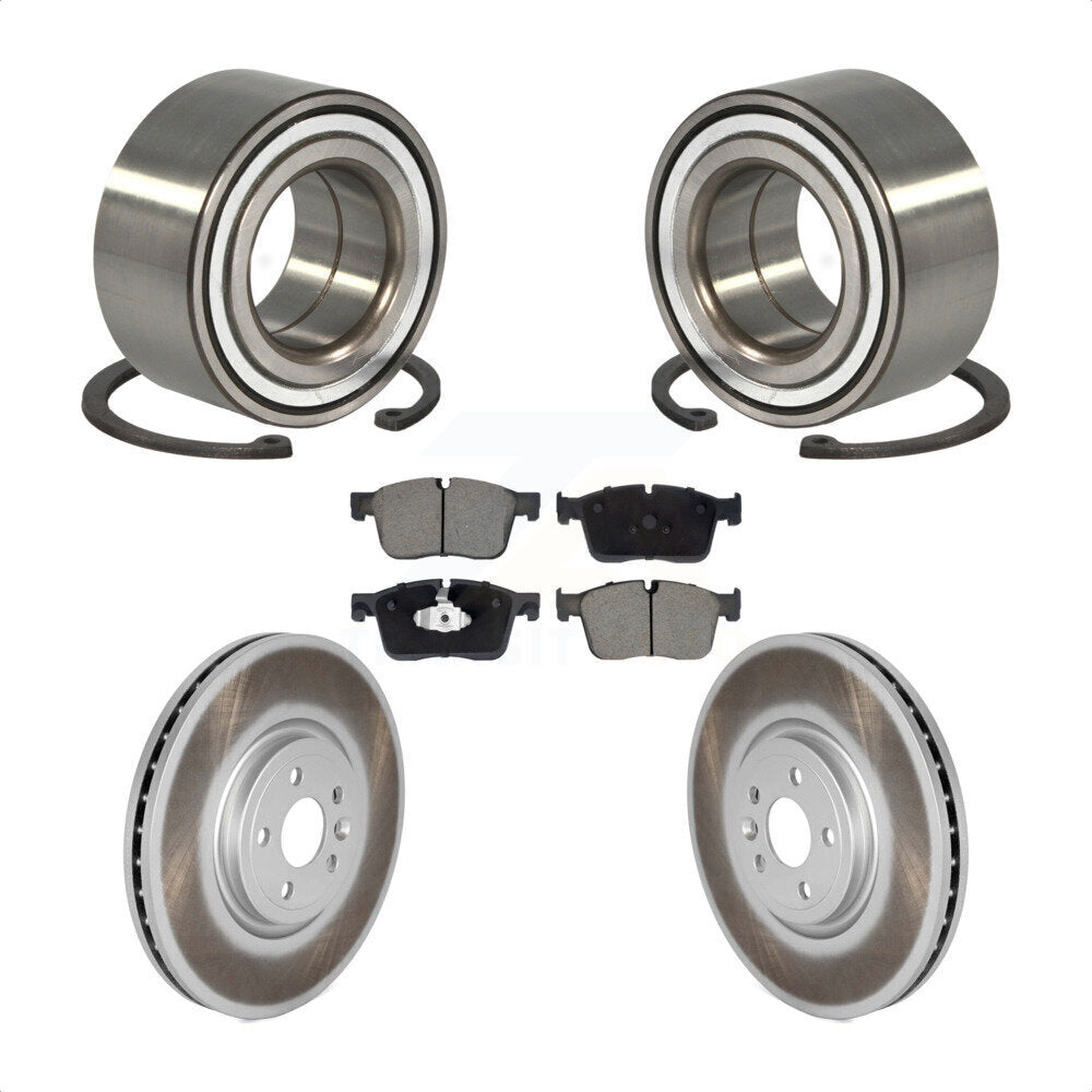 Wheel Bearing Coated Disc Brake Rotor & Pad Front Kit For Land Rover Range Velar