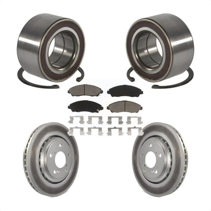 Wheel Bearing Coated Disc Brake Rotor & Pads Front Kit For Honda Pilot Acura MDX