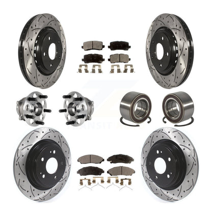 Hub Bearing Coated Disc Brake Rotor And Pads Front Rear Kit (10Pc) For Acura MDX