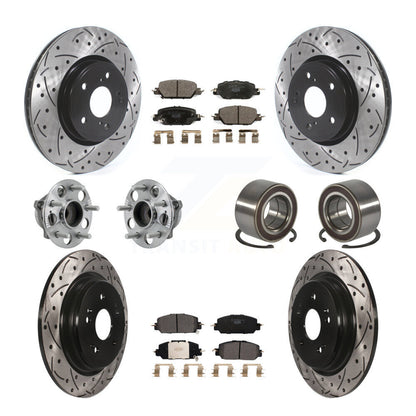Hub Bearing Coated Disc Brake Rotor And Pad Front Rear Kit (10Pc) For Honda CR-V