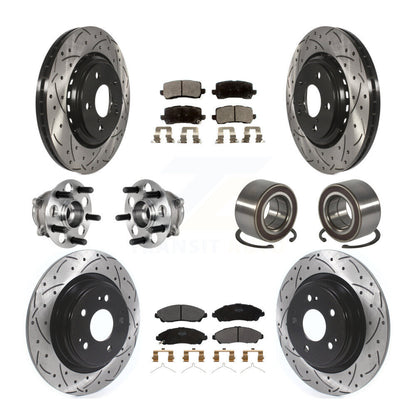 Hub Bearing Coated Disc Brake Rotor And Pads Front Rear Kit (10Pc) For Acura MDX