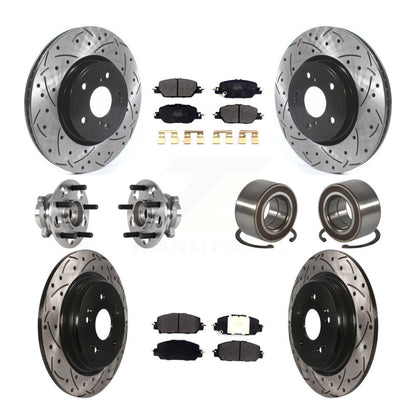 Hub Bearing Coated Disc Brake Rotor And Pad Front Rear Kit (10Pc) For Honda CR-V
