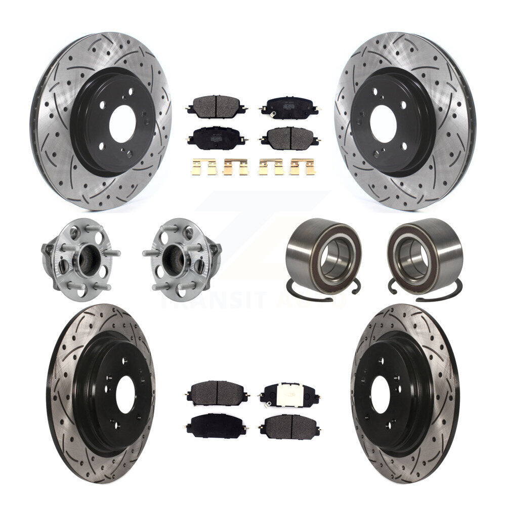 Hub Bearing Coated Disc Brake Rotor And Pad Front Rear Kit (10Pc) For Honda CR-V
