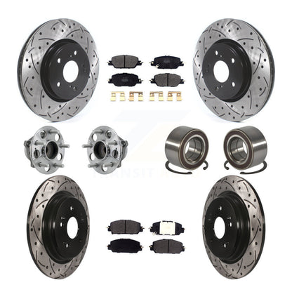 Hub Bearing Coated Disc Brake Rotor And Pad Front Rear Kit (10Pc) For Honda CR-V
