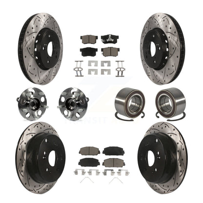 Hub Bearing Coated Brake Rotor Pad Front Rear Kit (10Pc) For 13-16 Acura RDX AWD