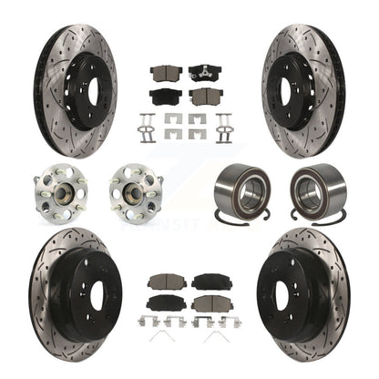 Hub Bearing Coated Brake Rotor Pad Front Rear Kit (10Pc) For 17-18 Acura RDX AWD