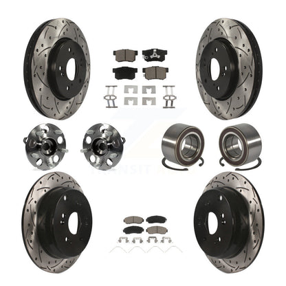 Hub Bearing Coat Brake Rotor Pads Front Rear Kit (10Pc) For 12-16 Honda CR-V AWD