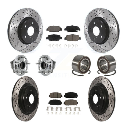 Hub Bearing Coated Disc Brake Rotor And Pad Front Rear Kit (10Pc) For Honda CR-V