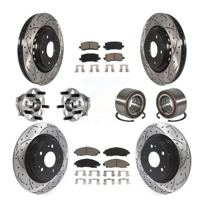 Hub Bearing Coated Disc Brake Rotor And Pads Front Rear Kit (10Pc) For Acura MDX