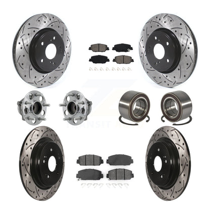 Hub Bearing Coated Disc Brake Rotor And Pad Front Rear Kit (10Pc) For Honda CR-V