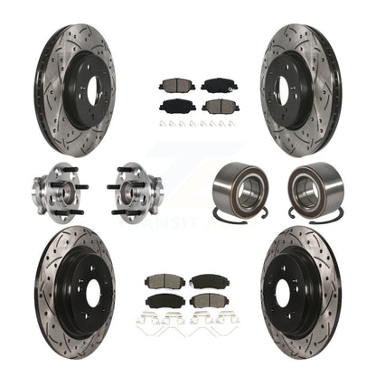 Hub Bearing Coated Disc Brake Rotor And Pad Front Rear Kit (10Pc) For Honda CR-V