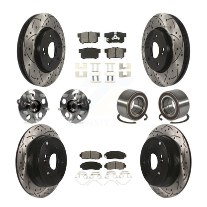 Hub Bearing Coat Brake Rotor Pads Front Rear Kit (10Pc) For 12-16 Honda CR-V AWD