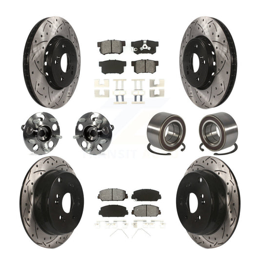 Hub Bearing Coated Brake Rotor Pad Front Rear Kit (10Pc) For 13-16 Acura RDX AWD