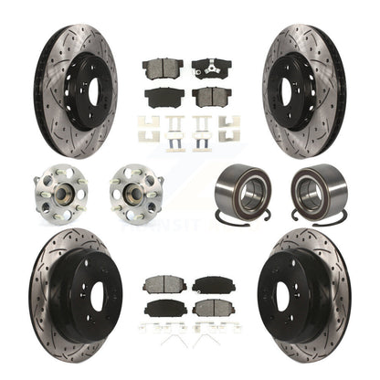 Hub Bearing Coated Brake Rotor Pad Front Rear Kit (10Pc) For 17-18 Acura RDX AWD