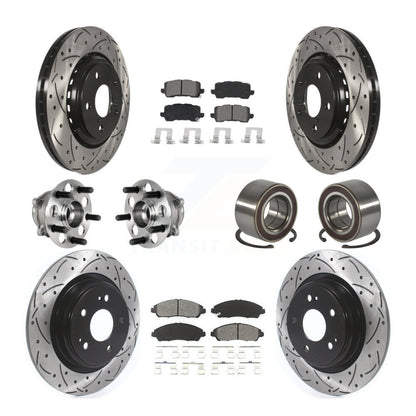Hub Bearing Coated Disc Brake Rotor And Pads Front Rear Kit (10Pc) For Acura MDX