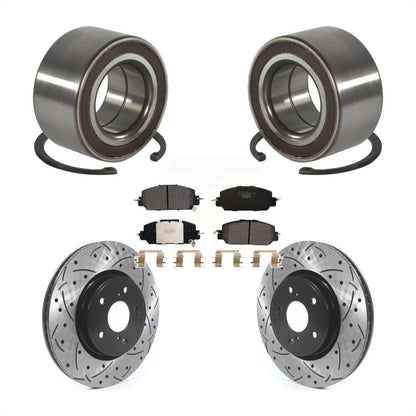 Wheel Bearing Coated Drilled Slotted Brake Rotor & Pads Front Kit For Honda CR-V